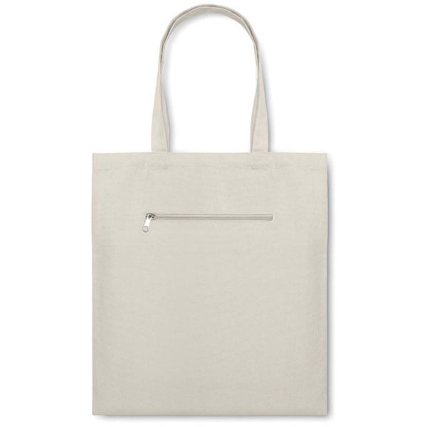 Canvas Shopping Bag With Zipper